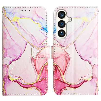 For Samsung Galaxy S24+ 5G PT003 Marble Pattern Flip Leather Phone Case(Rose Gold) - Galaxy S24+ 5G Cases by buy2fix | Online Shopping UK | buy2fix