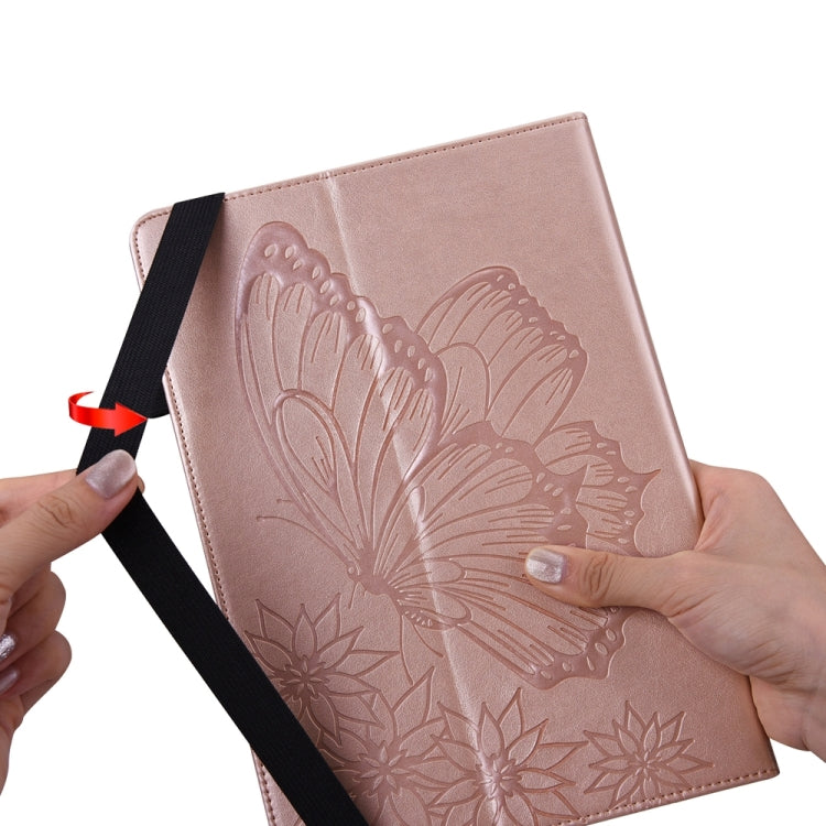 For iPad Pro 11 2024 Big Butterfly Embossed Leather Tablet Case(Rose Gold) - iPad Pro 11 2024 Cases by buy2fix | Online Shopping UK | buy2fix