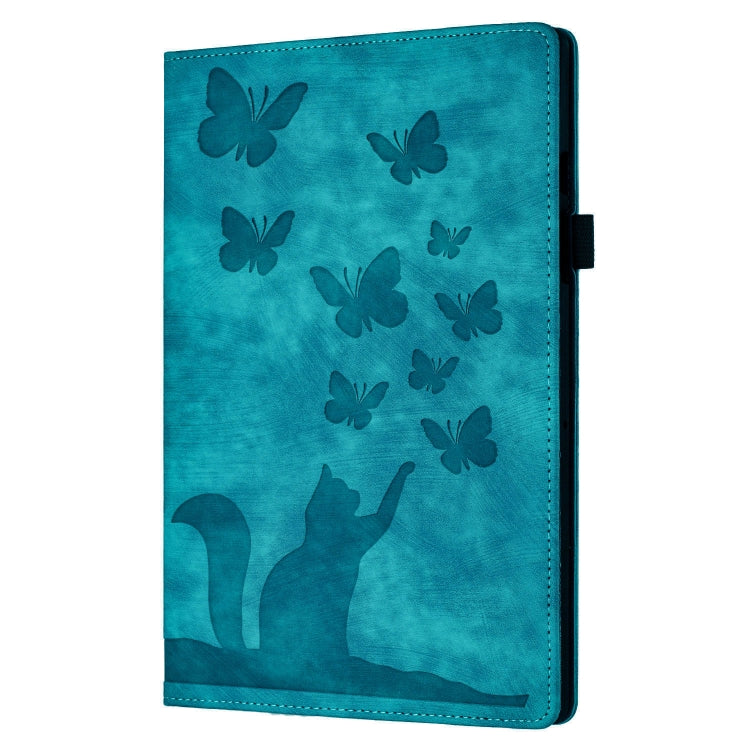 For iPad Pro 13 2024 Butterfly Cat Embossing Leather Tablet Case(Sky Blue) - iPad Pro 13 2024 Cases by buy2fix | Online Shopping UK | buy2fix