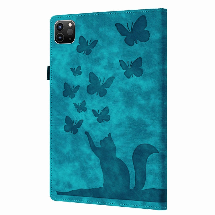 For iPad Pro 13 2024 Butterfly Cat Embossing Leather Tablet Case(Sky Blue) - iPad Pro 13 2024 Cases by buy2fix | Online Shopping UK | buy2fix