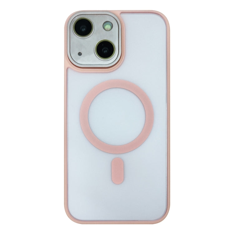 For iPhone 13 MagSafe Skin Feel Phone Case with Lens Film(Pink) - iPhone 13 Cases by buy2fix | Online Shopping UK | buy2fix