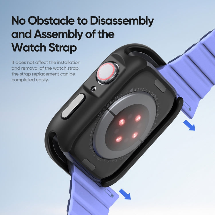 For Apple Watch 9 / 8 / 7 41mm DUX DUCIS Bamo Series Hollow PC + TPU Watch Protective Case(Black+Red) - Watch Cases by DUX DUCIS | Online Shopping UK | buy2fix