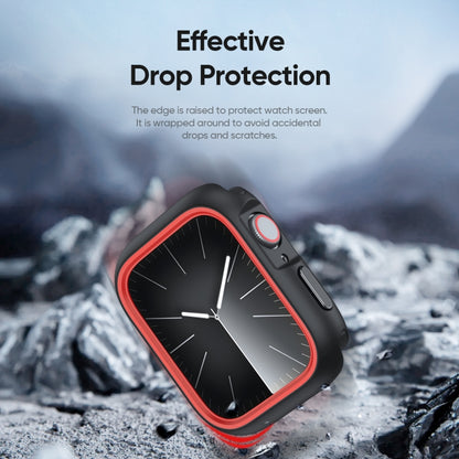 For Apple Watch 9 / 8 / 7 41mm DUX DUCIS Bamo Series Hollow PC + TPU Watch Protective Case(Black+Red) - Watch Cases by DUX DUCIS | Online Shopping UK | buy2fix