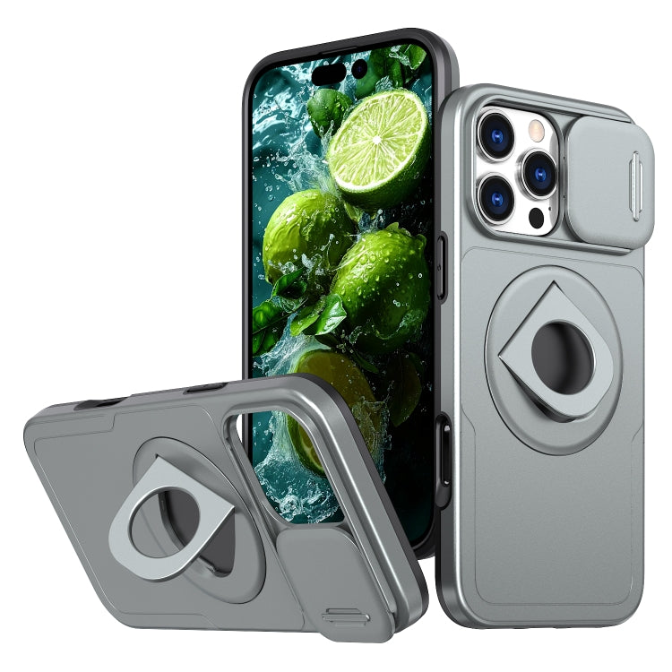 For iPhone 16 Pro Max Camshield MagSafe Ring Holder Armor Phone Case(Titanium Grey) - iPhone 16 Pro Max Cases by buy2fix | Online Shopping UK | buy2fix