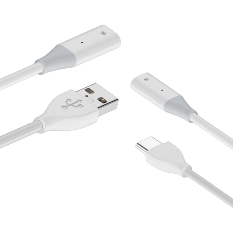 For Apple Pencil 1 USB to 8 Pin Stylus Charging Cable with Indicator Light, Length:0.5m(White) - Pencil Accessories by buy2fix | Online Shopping UK | buy2fix