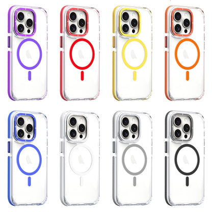 For iPhone 14 Plus Dual-Color Clear Acrylic Hybrid TPU MagSafe Phone Case(Red) - iPhone 14 Plus Cases by buy2fix | Online Shopping UK | buy2fix