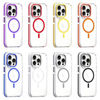 For iPhone 14 Plus Dual-Color Clear Acrylic Hybrid TPU MagSafe Phone Case(Orange) - iPhone 14 Plus Cases by buy2fix | Online Shopping UK | buy2fix