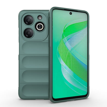 For Infinix Smart 8 Magic Shield TPU + Flannel Phone Case(Dark Green) - Infinix Cases by buy2fix | Online Shopping UK | buy2fix