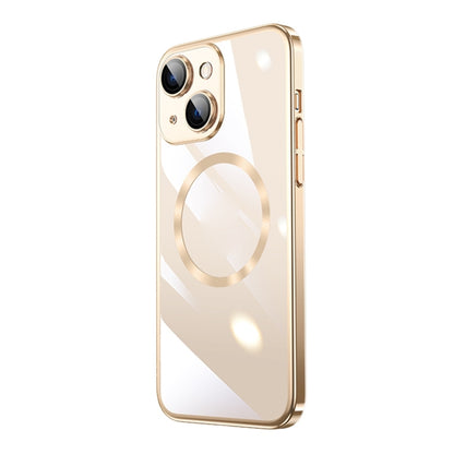 For iPhone 15 Magsafe Magnetic Electroplated PC Phone Case(Gold) - iPhone 15 Cases by buy2fix | Online Shopping UK | buy2fix