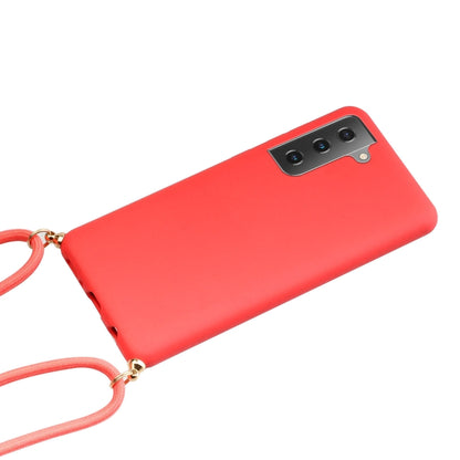 For Samsung Galaxy A15 5G Wheat Straw Material + TPU Phone Case with Lanyard(Red) - Galaxy Phone Cases by buy2fix | Online Shopping UK | buy2fix