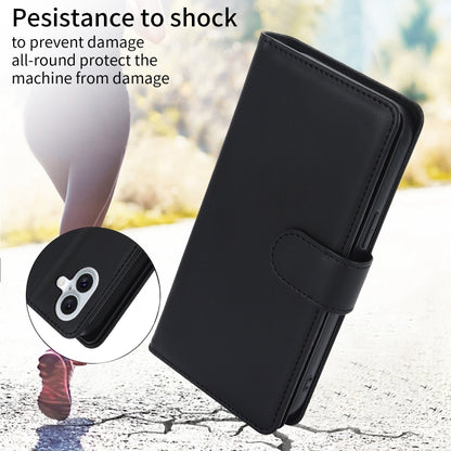 For iPhone 16 Multi-Card Wallet RFID Leather Phone Case(Black) - iPhone 16 Cases by buy2fix | Online Shopping UK | buy2fix