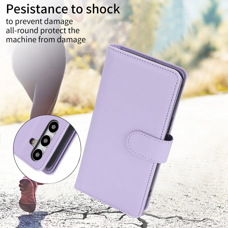 For Samsung Galaxy S24 / S25 5G Multi-Card Wallet RFID Leather Phone Case(Light Purple) - Galaxy S24 5G Cases by buy2fix | Online Shopping UK | buy2fix