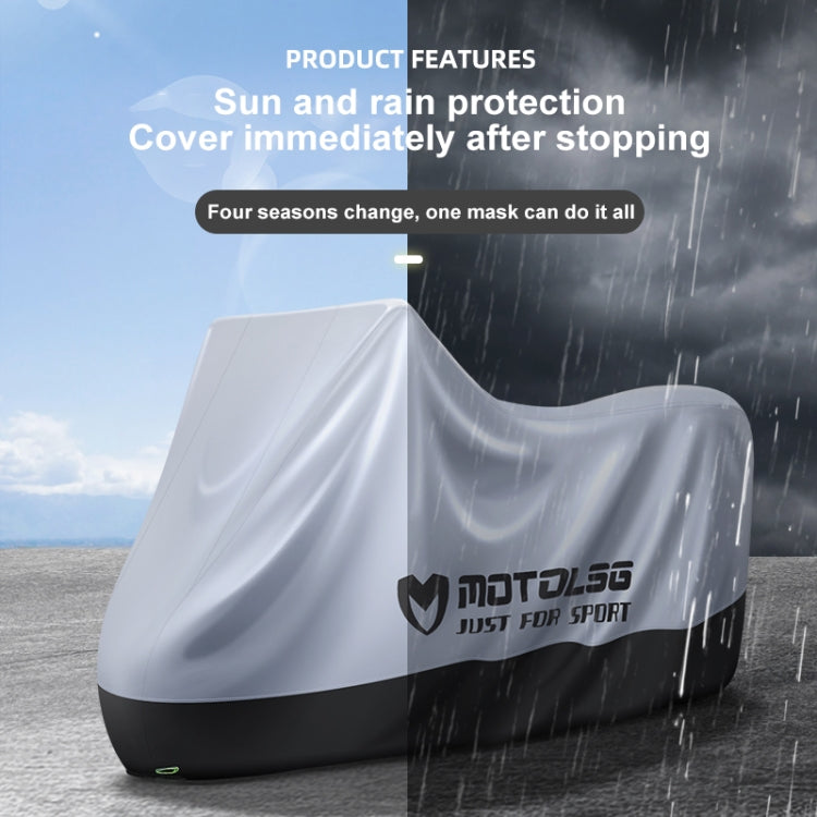 MOTOLSG Motorcycle Waterproof Sunproof Dustproof Thickening Cover, Size:XL(Silver) - Raincoat by MOTOLSG | Online Shopping UK | buy2fix