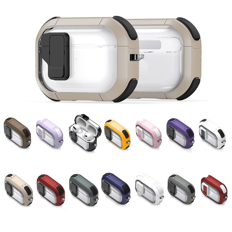 For AirPods Pro DUX DUCIS PECN Series Split Two-color Transparent Earphone Case with Hook(Purple White) - For AirPods Pro by DUX DUCIS | Online Shopping UK | buy2fix