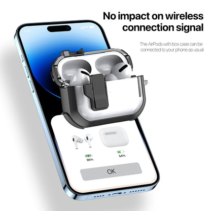 For AirPods Pro 2 DUX DUCIS PECN Series Split Two-color Transparent Earphone Case with Hook(Blue Black) - For AirPods Pro 2 by DUX DUCIS | Online Shopping UK | buy2fix