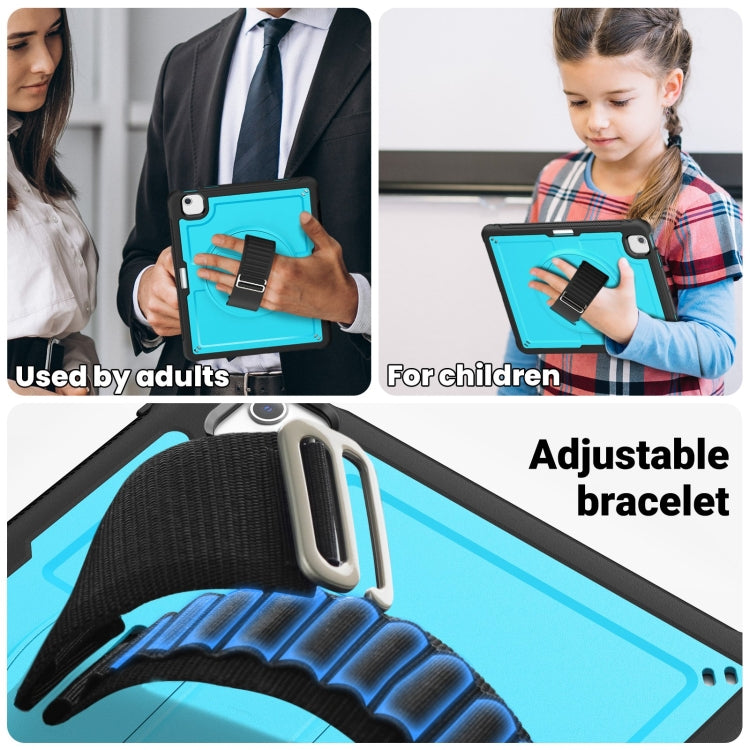 For iPad Air 13 2024 Honeycomb Hand Grip Turntable Stand Tablet Case(Light Blue) - iPad Air 13 2024 Cases by buy2fix | Online Shopping UK | buy2fix