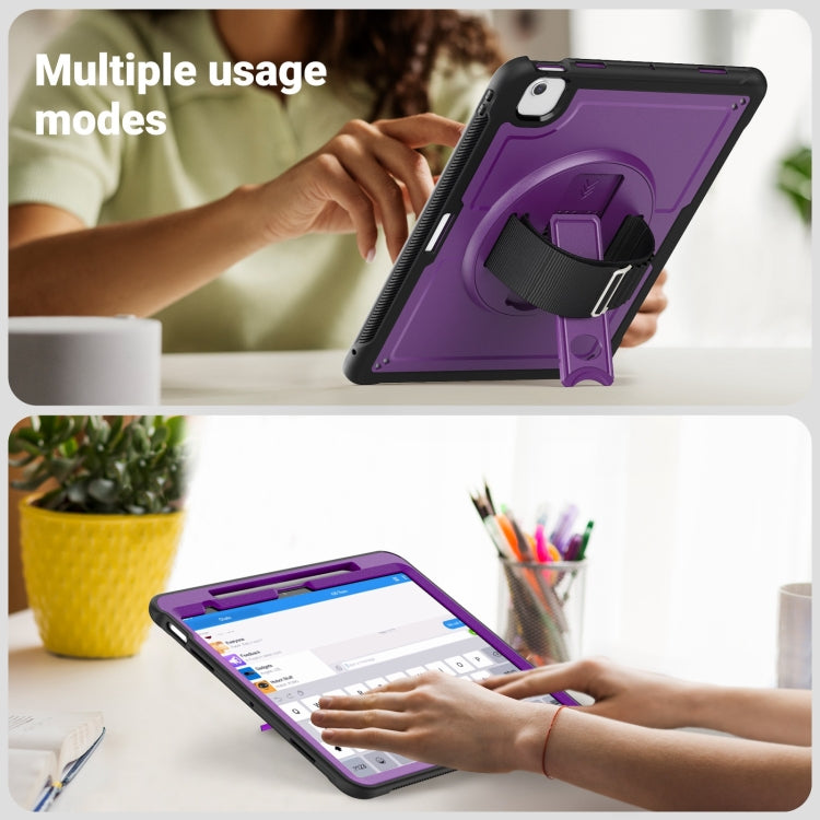 For iPad Air 13 2024 Honeycomb Hand Grip Turntable Stand Tablet Case(Purple) - iPad Air 13 2024 Cases by buy2fix | Online Shopping UK | buy2fix