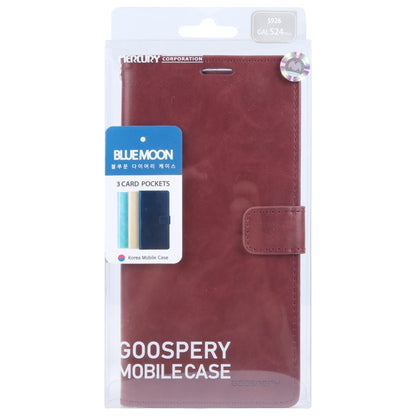 For Samsung Galaxy S24+ 5G GOOSPERY BLUE MOON Crazy Horse Texture Leather Phone Case(Wine Red) - Galaxy S24+ 5G Cases by GOOSPERY | Online Shopping UK | buy2fix