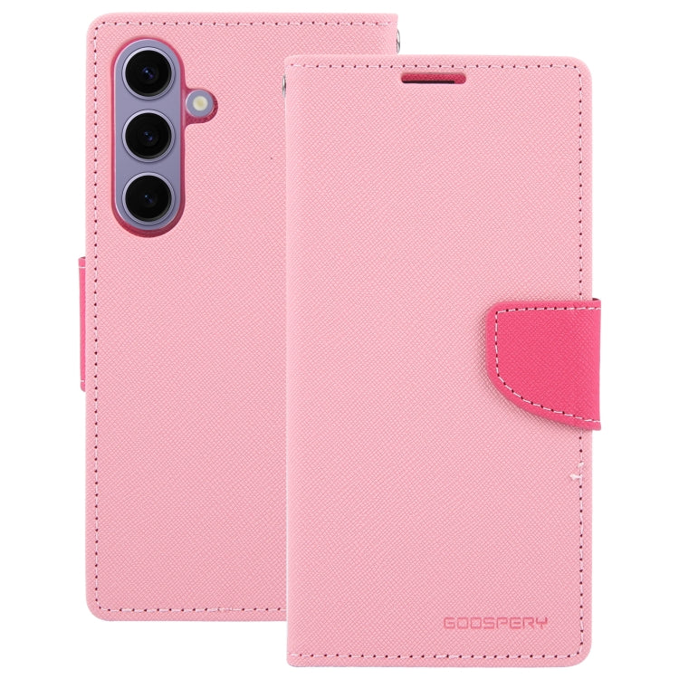 For Samsung Galaxy S24+ 5G GOOSPERY FANCY DIARY Cross Texture Leather Phone Case(Pink) - Galaxy S24+ 5G Cases by GOOSPERY | Online Shopping UK | buy2fix