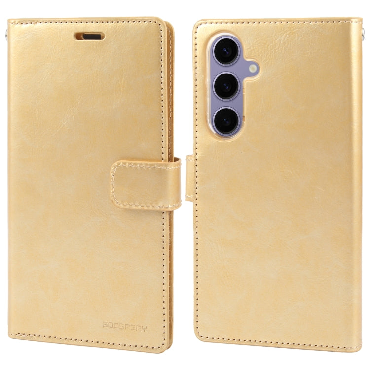 For Samsung Galaxy S24 5G GOOSPERY MANSOOR DIARY 9 Card Slots Leather Phone Case(Gold) - Galaxy S24 5G Cases by GOOSPERY | Online Shopping UK | buy2fix