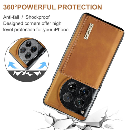 For OnePlus 12 DG.MING M1 Series 3-Fold Multi Card Wallet + Magnetic Phone Case(Brown) - OnePlus Cases by DG.MING | Online Shopping UK | buy2fix