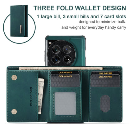 For OnePlus 12 DG.MING M1 Series 3-Fold Multi Card Wallet + Magnetic Phone Case(Green) - OnePlus Cases by DG.MING | Online Shopping UK | buy2fix