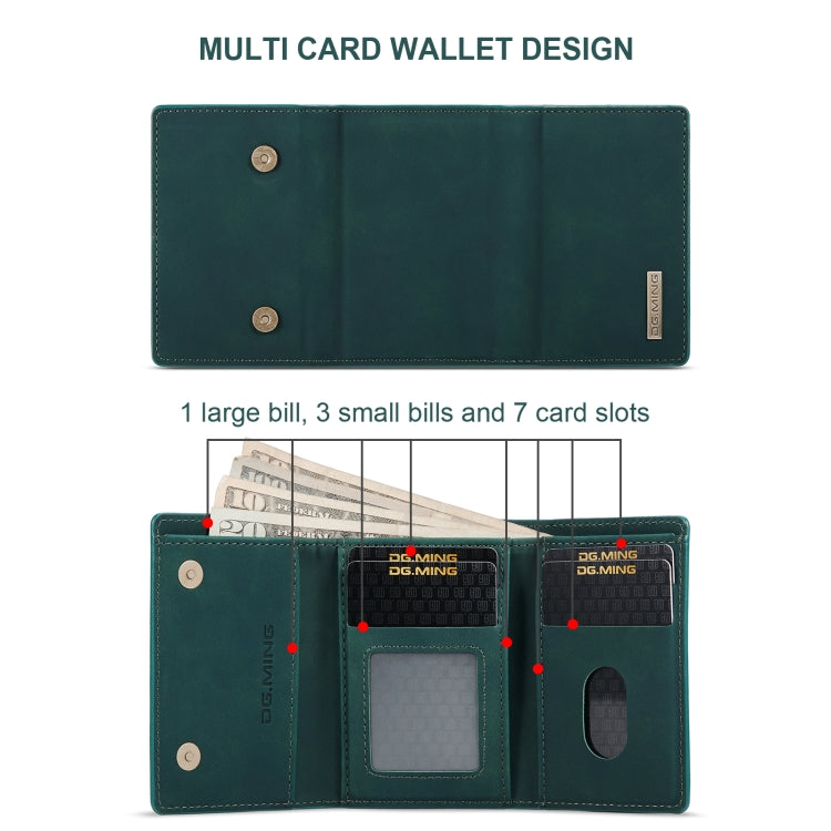 For OnePlus 12 DG.MING M1 Series 3-Fold Multi Card Wallet + Magnetic Phone Case(Green) - OnePlus Cases by DG.MING | Online Shopping UK | buy2fix