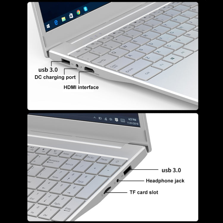 V8 15.6 inch Ultrathin Laptop, 12GB+128GB, Windows 10 Intel Jasper Lake N5095 Quad Core(Silver) - Others by buy2fix | Online Shopping UK | buy2fix