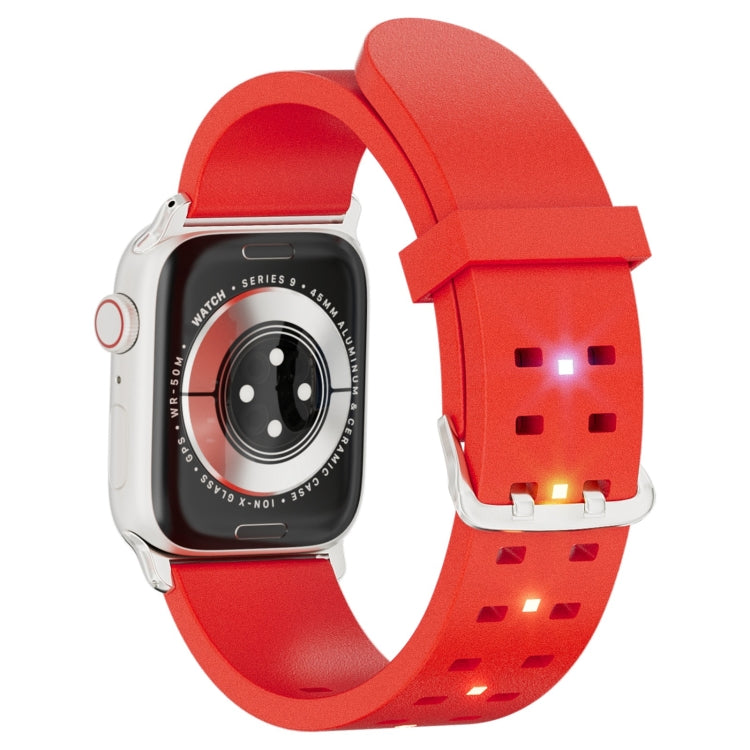 For Apple Watch SE 2022 40mm Luminous Colorful Light Silicone Watch Band(Red) - Watch Bands by buy2fix | Online Shopping UK | buy2fix