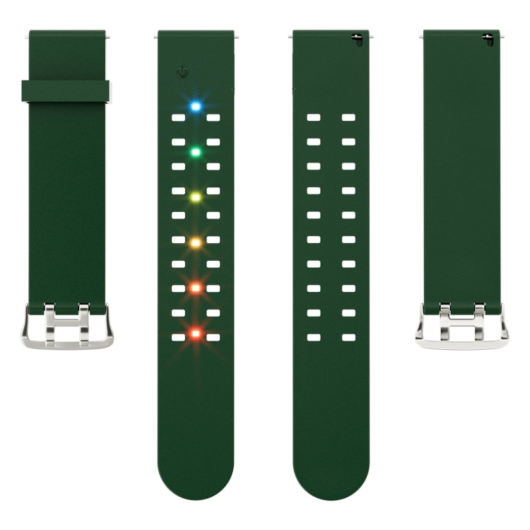 For Apple Watch Series 7 45mm Luminous Colorful Light Silicone Watch Band(Green) - Watch Bands by buy2fix | Online Shopping UK | buy2fix