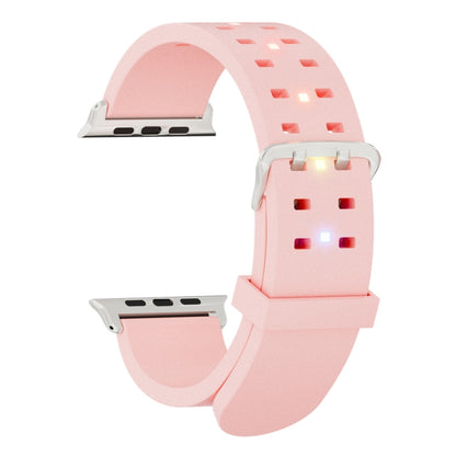 For Apple Watch Series 4 40mm Luminous Colorful Light Silicone Watch Band(Pink) - Watch Bands by buy2fix | Online Shopping UK | buy2fix