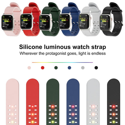 For Apple Watch Series 9 41mm Luminous Colorful Light Silicone Watch Band(Blue) - Watch Bands by buy2fix | Online Shopping UK | buy2fix