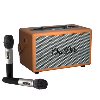 Oneder D7 Bluetooth Speaker Outdoor Karaoke Wireless Speakers With Two Mic(Orange) - Desktop Speaker by OneDer | Online Shopping UK | buy2fix