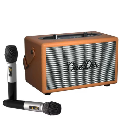 Oneder D7 Bluetooth Speaker Outdoor Karaoke Wireless Speakers With Two Mic(Orange) - Desktop Speaker by OneDer | Online Shopping UK | buy2fix