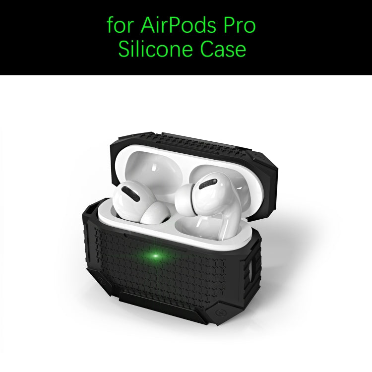 For AirPods Pro Wireless Earphones Shockproof Armor Silicone Protective Case(Blue) - For AirPods Pro by buy2fix | Online Shopping UK | buy2fix