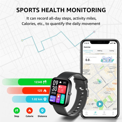 GTS5 2.0 inch Fitness Health Smart Watch, BT Call / Heart Rate / Blood Pressure / MET / Blood Glucose(Black) - Smart Wristbands by buy2fix | Online Shopping UK | buy2fix