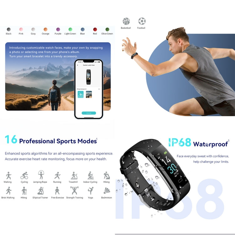 S5-4 Smart Bracelet IP68 Waterproof Heart Rate Sport Fitness Tracker Smart Watch(Red) - Smart Wristbands by buy2fix | Online Shopping UK | buy2fix