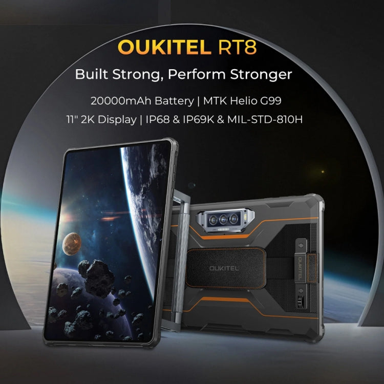 OUKITEL RT8 4G Network IP68/IP69K Rugged Tablet, 6GB+256GB, 11 inch Android 13 MediaTek Helio G99 Quad Core Support Dual SIM, EU Plug(Black) - Other by OUKITEL | Online Shopping UK | buy2fix