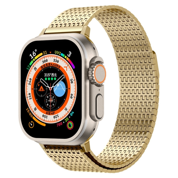 For Apple Watch Series 7 45mm Milanese Loop Magnetic Clasp Stainless Steel Watch Band(Gold) - Watch Bands by buy2fix | Online Shopping UK | buy2fix