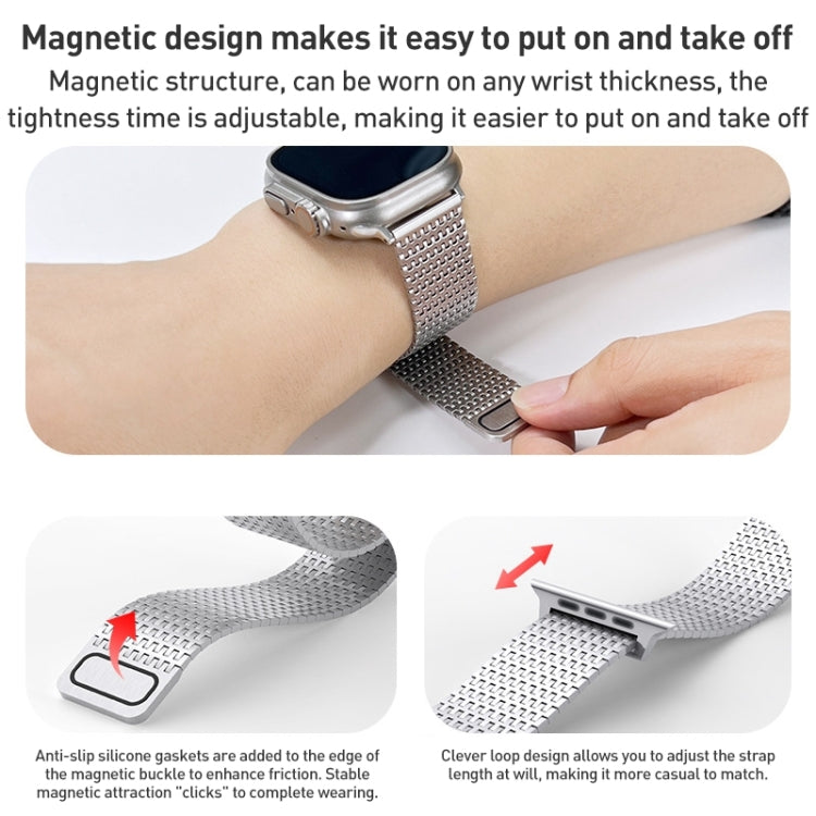 For Apple Watch Series 5 40mm Milanese Loop Magnetic Clasp Stainless Steel Watch Band(Silver) - Watch Bands by buy2fix | Online Shopping UK | buy2fix