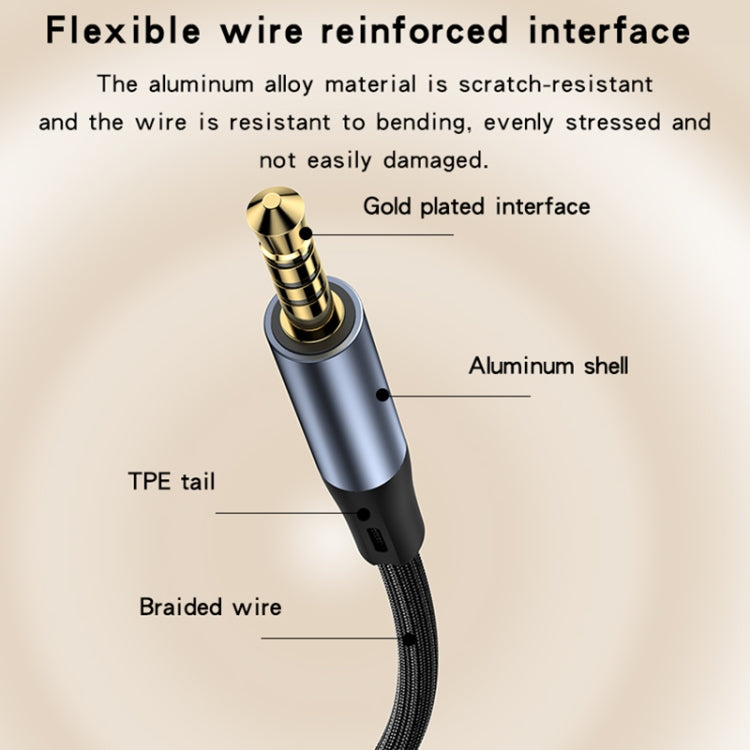 Yesido YAU43 3.5mm to 3.5mm AUX Audio Adapter Cable, Length: 1m(Black) - Video & Audio Cable by Yesido | Online Shopping UK | buy2fix