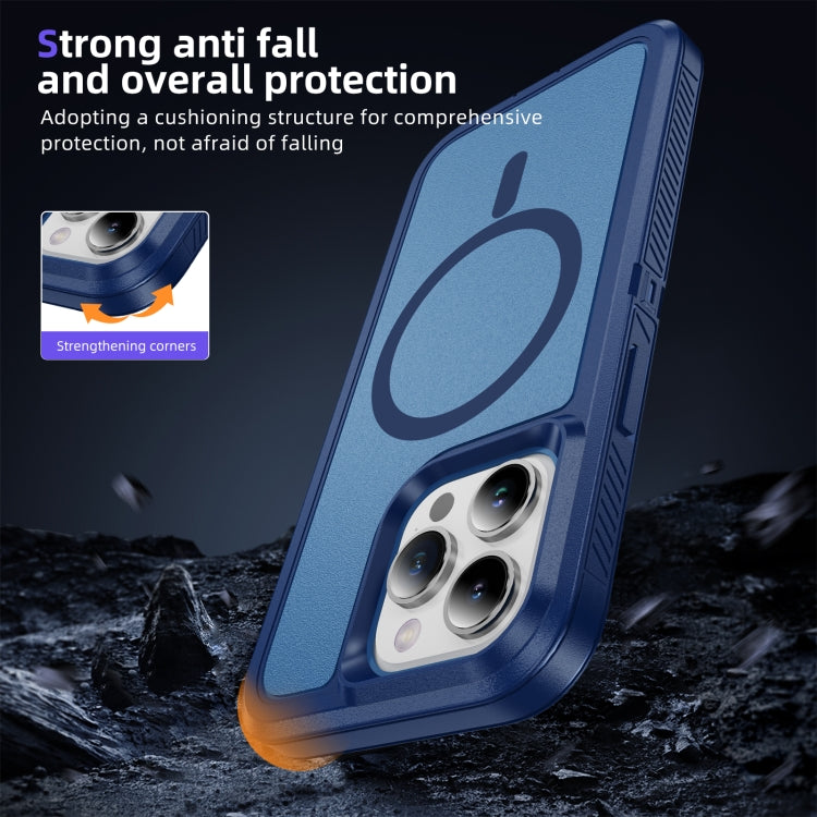 For iPhone 14 Pro Guard Magsafe Magnetic Ring Matte Phone Case(Royal Blue) - iPhone 14 Pro Cases by buy2fix | Online Shopping UK | buy2fix