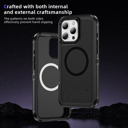 For iPhone 16 Pro Guard Magsafe Magnetic Ring Matte Phone Case(Black) - iPhone 16 Pro Cases by buy2fix | Online Shopping UK | buy2fix