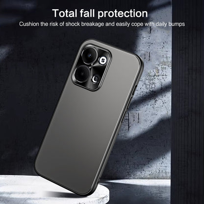 For OPPO Reno9 / Reno9 Pro R-JUST RJ-61 Electroplating Frosted TPU + PC Phone Case(Grey) - OPPO Cases by R-JUST | Online Shopping UK | buy2fix