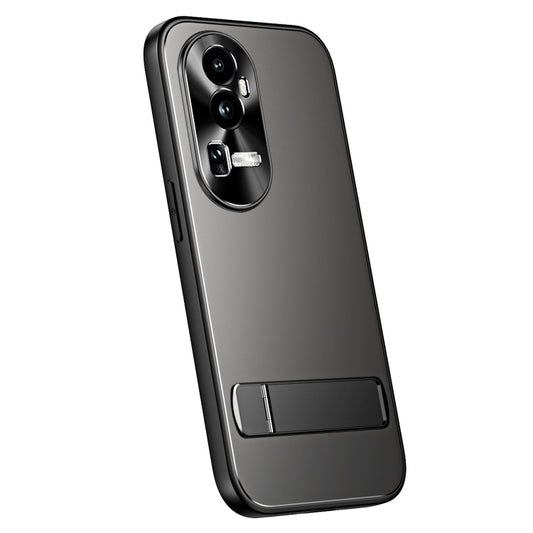 For OPPO Reno10 / Reno10 Pro Global R-JUST RJ-61 Electroplating Frosted TPU + PC Phone Case with Holder(Grey) - OPPO Cases by R-JUST | Online Shopping UK | buy2fix