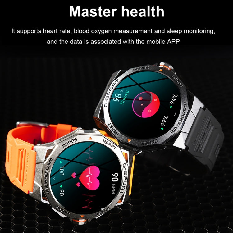 LEMFO K62 1.43 inch AMOLED Round Screen Smart Watch Supports Bluetooth Calls(Silver Orange) - Smart Watches by LEMFO | Online Shopping UK | buy2fix