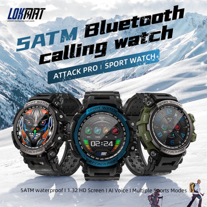 LOKMAT ATTACK 2 Pro 1.39 inch BT5.1 Smart Sport Watch, Support Bluetooth Call / Sleep / Heart Rate / Blood Pressure Health Monitor(Black Green) - Smart Watches by Lokmat | Online Shopping UK | buy2fix