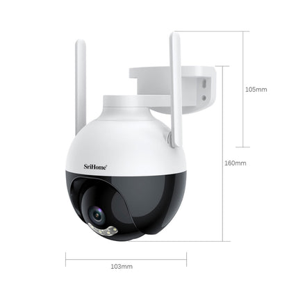 SriHome SH045 2MP DC5V IP66 Waterproof AI Auto Tracking Night Vision WiFi HD Camera(AU Plug) - Wireless Camera by SriHome | Online Shopping UK | buy2fix