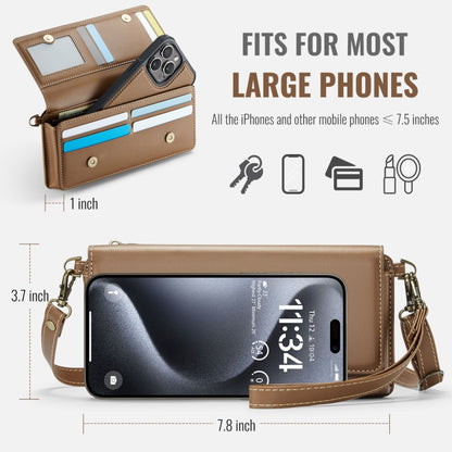 CaseMe Me30 Multi Functional Diagonal Cross Bag Phone Case(Brown) -  by CaseMe | Online Shopping UK | buy2fix