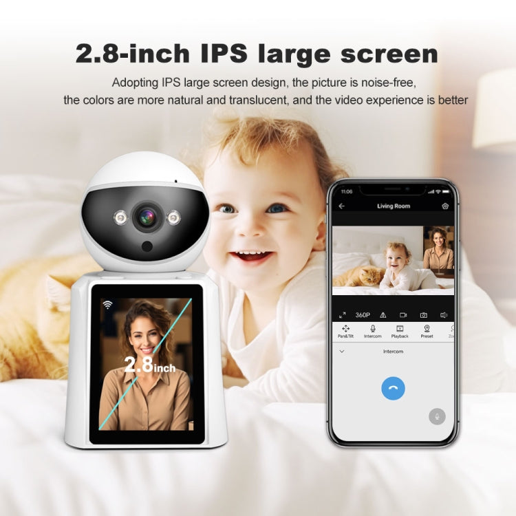 Srihome SH053 2MP 2.8 inch IPS Screen Smart IP Camera Baby Monitor(AU Plug) - Baby Monitor by SriHome | Online Shopping UK | buy2fix